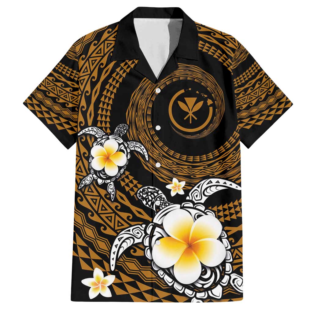 Hawaiian Plumeria Turtle Tribal Spiral Polynesian Tattoo Family Matching Long Sleeve Bodycon Dress and Hawaiian Shirt Gold Color LT03 Dad's Shirt - Short Sleeve Gold - Polynesian Pride