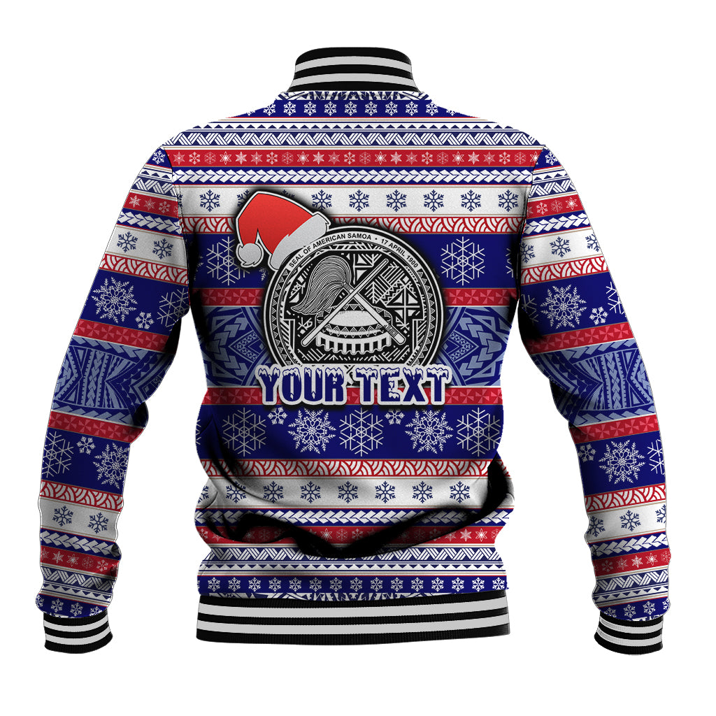 Custom American Samoa Christmas Baseball Jacket Samoan Coat of Arms and Cool Santa Ornament Style LT03 - Polynesian Pride