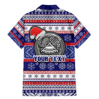 Custom American Samoa Christmas Family Matching Mermaid Dress and Hawaiian Shirt Samoan Coat of Arms and Cool Santa Ornament Style LT03 - Polynesian Pride