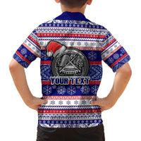 Custom American Samoa Christmas Family Matching Summer Maxi Dress and Hawaiian Shirt Samoan Coat of Arms and Cool Santa Ornament Style LT03 - Polynesian Pride