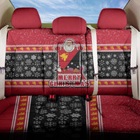 Papua New Guinea Christmas Back Car Seat Cover Santa With Flag Of PNG Polynesian Tribal Xmas Vibe LT03 One Size Red - Polynesian Pride