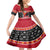 Papua New Guinea Christmas Kid Short Sleeve Dress Santa With Flag Of PNG Polynesian Tribal Xmas Vibe LT03 KID Red - Polynesian Pride