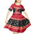 Papua New Guinea Christmas Kid Short Sleeve Dress Santa With Flag Of PNG Polynesian Tribal Xmas Vibe LT03 - Polynesian Pride