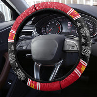 Papua New Guinea Christmas Steering Wheel Cover Santa With Flag Of PNG Polynesian Tribal Xmas Vibe LT03 - Polynesian Pride