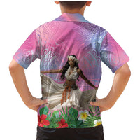 Woman Polynesian Tattoos Family Matching Mermaid Dress and Hawaiian Shirt Tropical Flower - Sweets Vibrant Color LT03 - Polynesian Pride