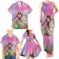 Woman Polynesian Tattoos Family Matching Tank Maxi Dress and Hawaiian Shirt Tropical Flower - Sweets Vibrant Color LT03 - Polynesian Pride