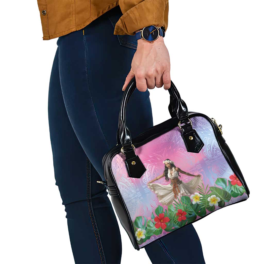 Woman Polynesian Tattoos Shoulder Handbag Tropical Flower - Sweets Vibrant Color