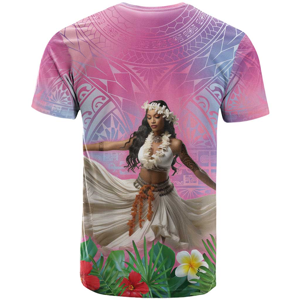 Woman Polynesian Tattoos T Shirt Tropical Flower - Sweets Vibrant Color