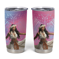 Woman Polynesian Tattoos Tumbler Cup Tropical Flower - Sweets Vibrant Color