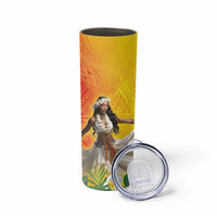 Woman Polynesian Tattoos Skinny Tumbler Tropical Flower - Vibrant Hot Color LT03 - Polynesian Pride