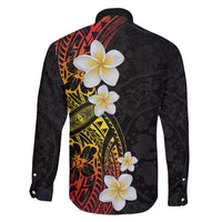 Plumeria Family Matching Off Shoulder Short Dress and Hawaiian Shirt Polynesian Tribal Frangipani Sunset LT03 - Polynesian Pride