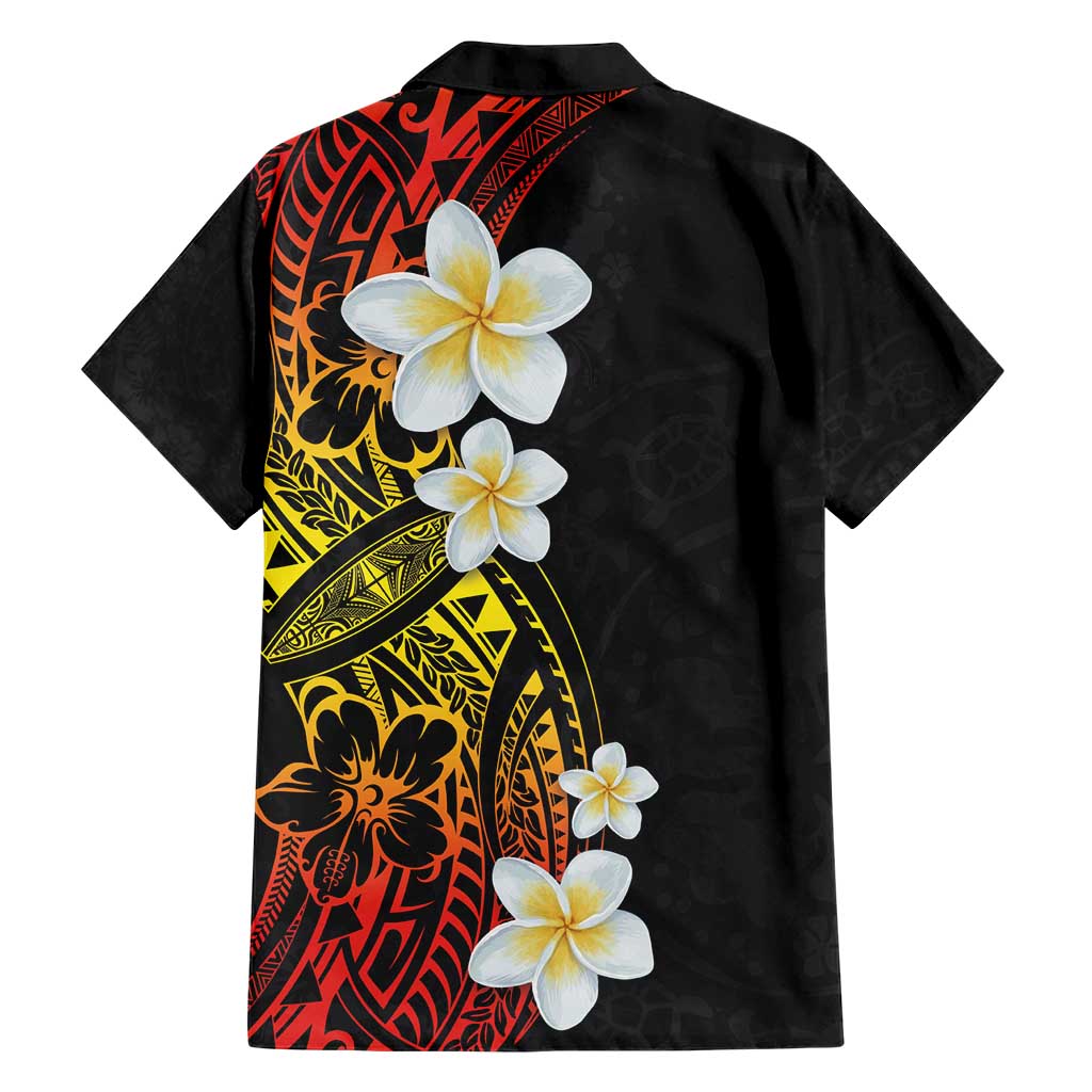 Plumeria Family Matching Short Sleeve Bodycon Dress and Hawaiian Shirt Polynesian Tribal Frangipani Sunset LT03 - Polynesian Pride