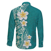 Plumeria Family Matching Mermaid Dress and Hawaiian Shirt Polynesian Tribal Frangipani Teal LT03 - Polynesian Pride