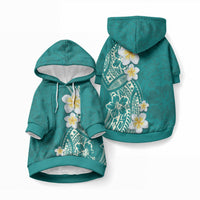 Plumeria Pet Hoodie LT03 Pullover Teal - Polynesian Pride