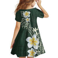 Plumeria Family Matching Summer Maxi Dress and Hawaiian Shirt Polynesian Tribal Frangipani Green LT03 - Polynesian Pride