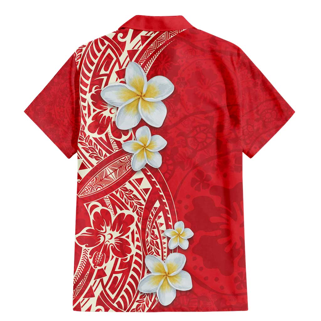 Plumeria Family Matching Mermaid Dress and Hawaiian Shirt Polynesian Tribal Frangipani Red LT03 - Polynesian Pride