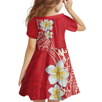 Plumeria Family Matching Summer Maxi Dress and Hawaiian Shirt Polynesian Tribal Frangipani Red LT03 - Polynesian Pride