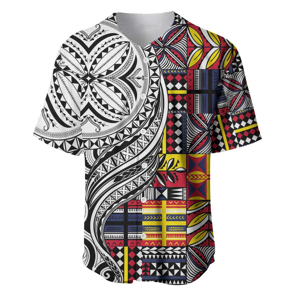 Niue Hiapo and Maori Decoration Tattoos Baseball Jersey - Polynesian Pride