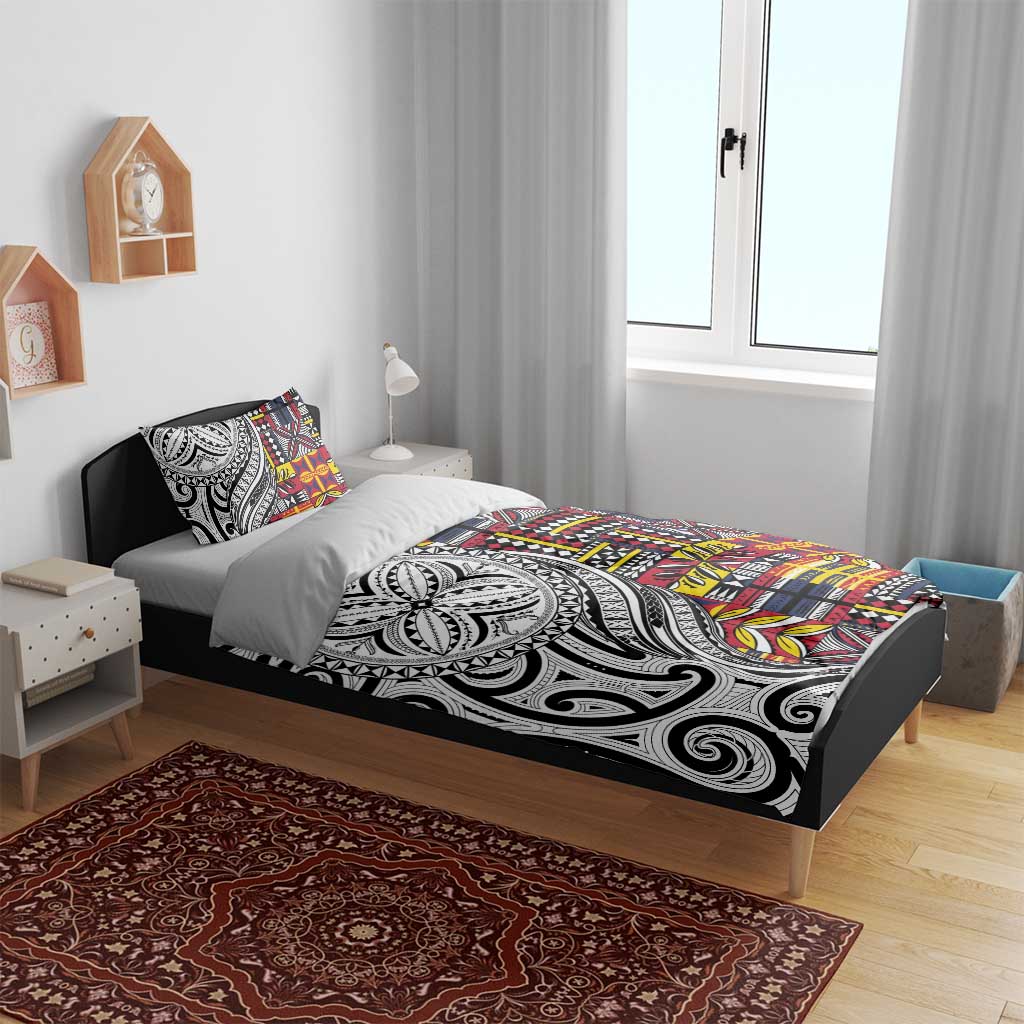 Niue Hiapo and Maori Decoration Tattoos Bedding Set - Polynesian Pride