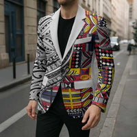 Niue Hiapo and Maori Decoration Tattoos Blazer - Polynesian Pride