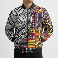 Niue Hiapo and Maori Decoration Tattoos Bomber Puffer Jacket LT03 - Polynesian Pride
