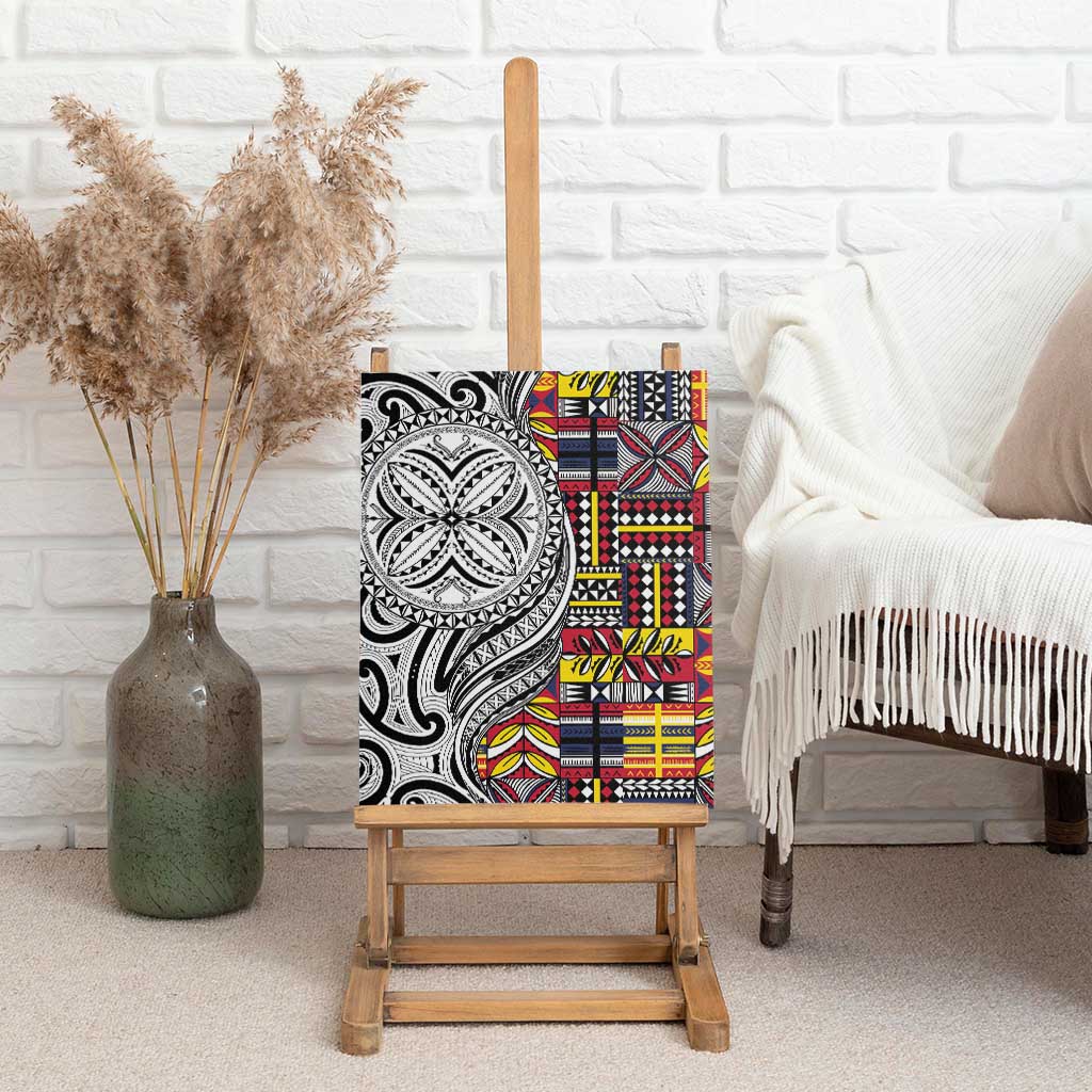 Niue Hiapo and Maori Decoration Tattoos Canvas Wall Art - Polynesian Pride