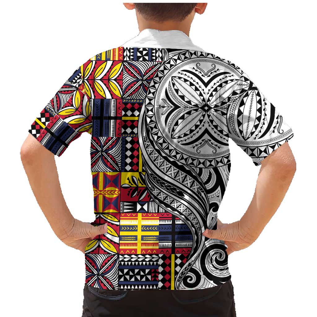 Niue Hiapo and Maori Decoration Tattoos Family Matching Mermaid Dress and Hawaiian Shirt LT03 - Polynesian Pride