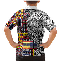 Niue Hiapo and Maori Decoration Tattoos Family Matching Mermaid Dress and Hawaiian Shirt LT03 - Polynesian Pride