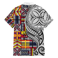 Niue Hiapo and Maori Decoration Tattoos Family Matching Puletasi and Hawaiian Shirt LT03 - Polynesian Pride