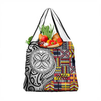 Niue Hiapo and Maori Decoration Tattoos Grocery Bag LT03 1-pack One Size White - Polynesian Pride