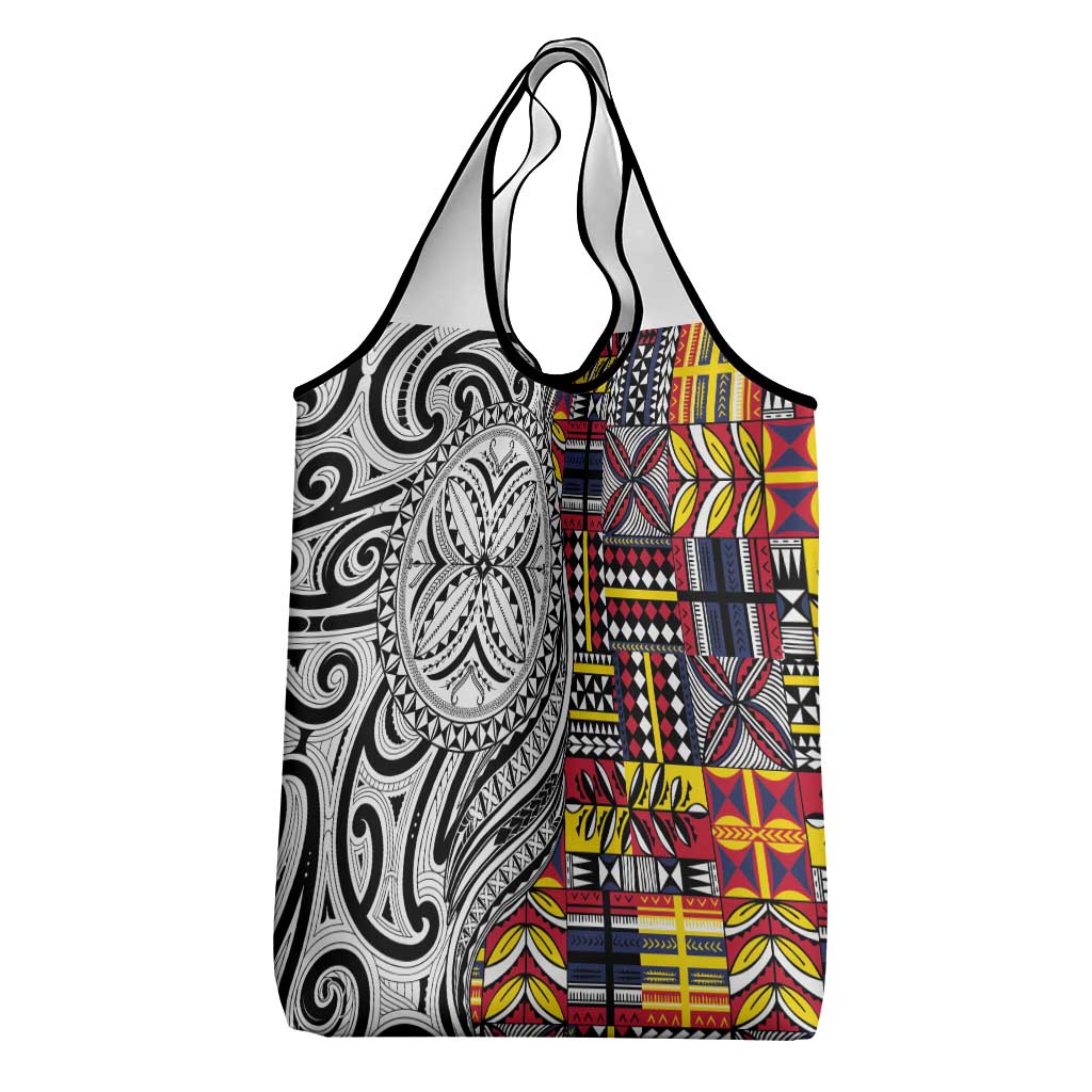 Niue Hiapo and Maori Decoration Tattoos Grocery Bag LT03 - Polynesian Pride