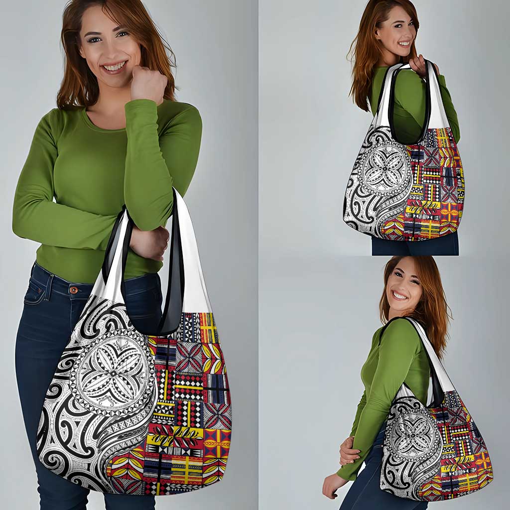 Niue Hiapo and Maori Decoration Tattoos Grocery Bag LT03 - Polynesian Pride