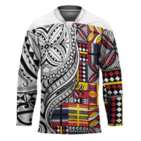 Niue Hiapo and Maori Decoration Tattoos Hockey Jersey - Polynesian Pride