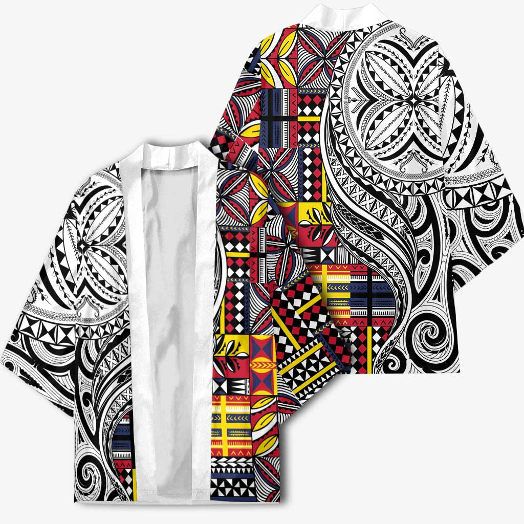 Niue Hiapo and Maori Decoration Tattoos Kimono LT03 - Polynesian Pride