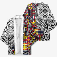 Niue Hiapo and Maori Decoration Tattoos Kimono LT03 - Polynesian Pride
