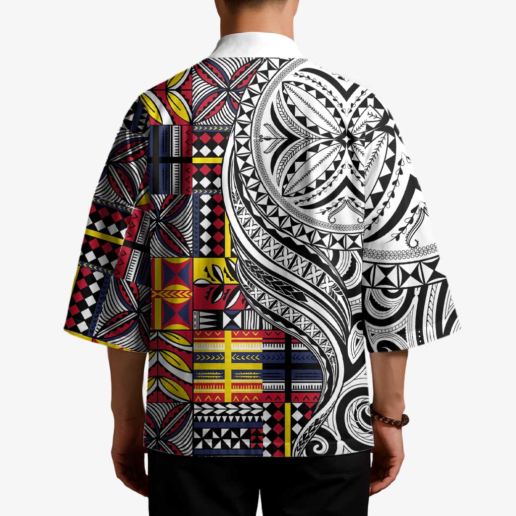 Niue Hiapo and Maori Decoration Tattoos Kimono LT03 - Polynesian Pride