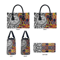 Niue Hiapo and Maori Decoration Tattoos Leather Bag LT03 - Polynesian Pride
