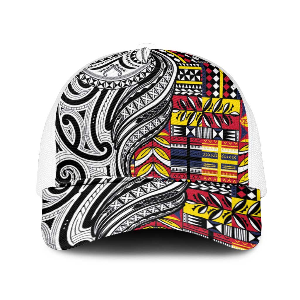 Niue Hiapo and Maori Decoration Tattoos Mesh Trucker Cap - Polynesian Pride