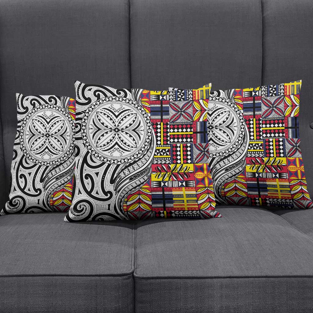 Niue Hiapo and Maori Decoration Tattoos Pillow Cover LT03 - Polynesian Pride