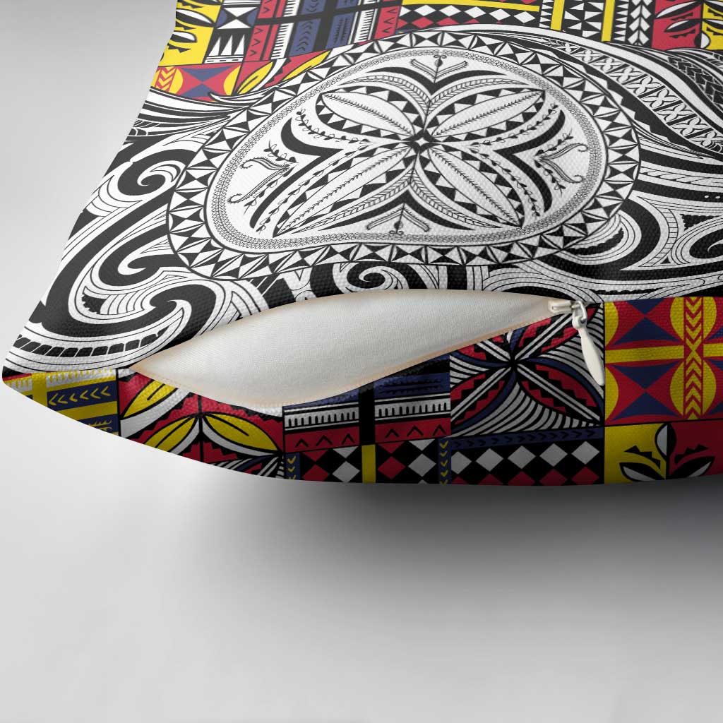 Niue Hiapo and Maori Decoration Tattoos Pillow Cover LT03 - Polynesian Pride