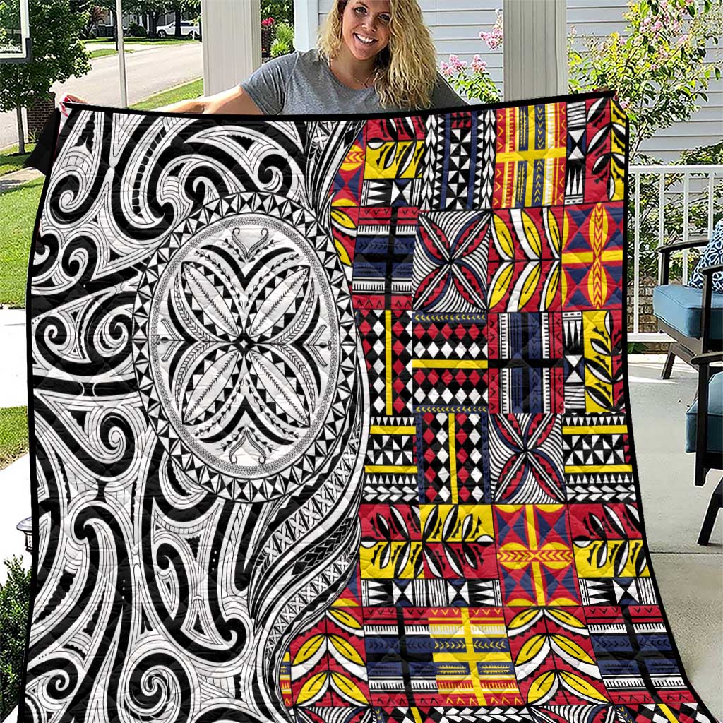 Niue Hiapo and Maori Decoration Tattoos Quilt - Polynesian Pride