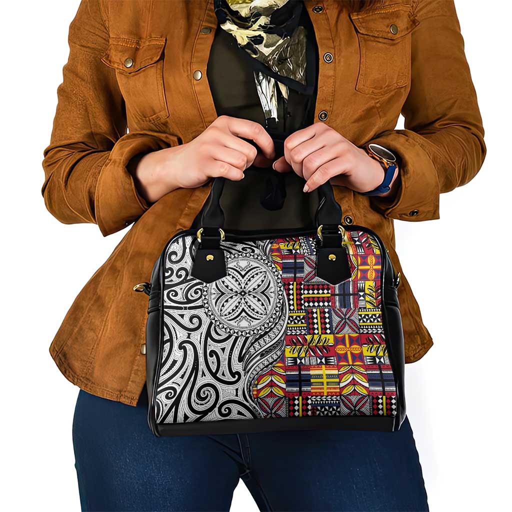Niue Hiapo and Maori Decoration Tattoos Shoulder Handbag - Polynesian Pride