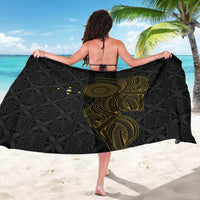 Niue Polynesian Hiapo Tattoo Art Sarong Half Style Black Gold Color LT03 - Polynesian Pride