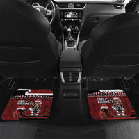 New Zealand Christmas Car Mats Meri Kirihimete Aotearoa Warrior on Waka with Maori Art Tattoo LT03 Set 2pcs - Back Red - Polynesian Pride