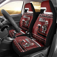 New Zealand Christmas Car Seat Cover Meri Kirihimete Aotearoa Warrior on Waka with Maori Art Tattoo LT03 - Polynesian Pride