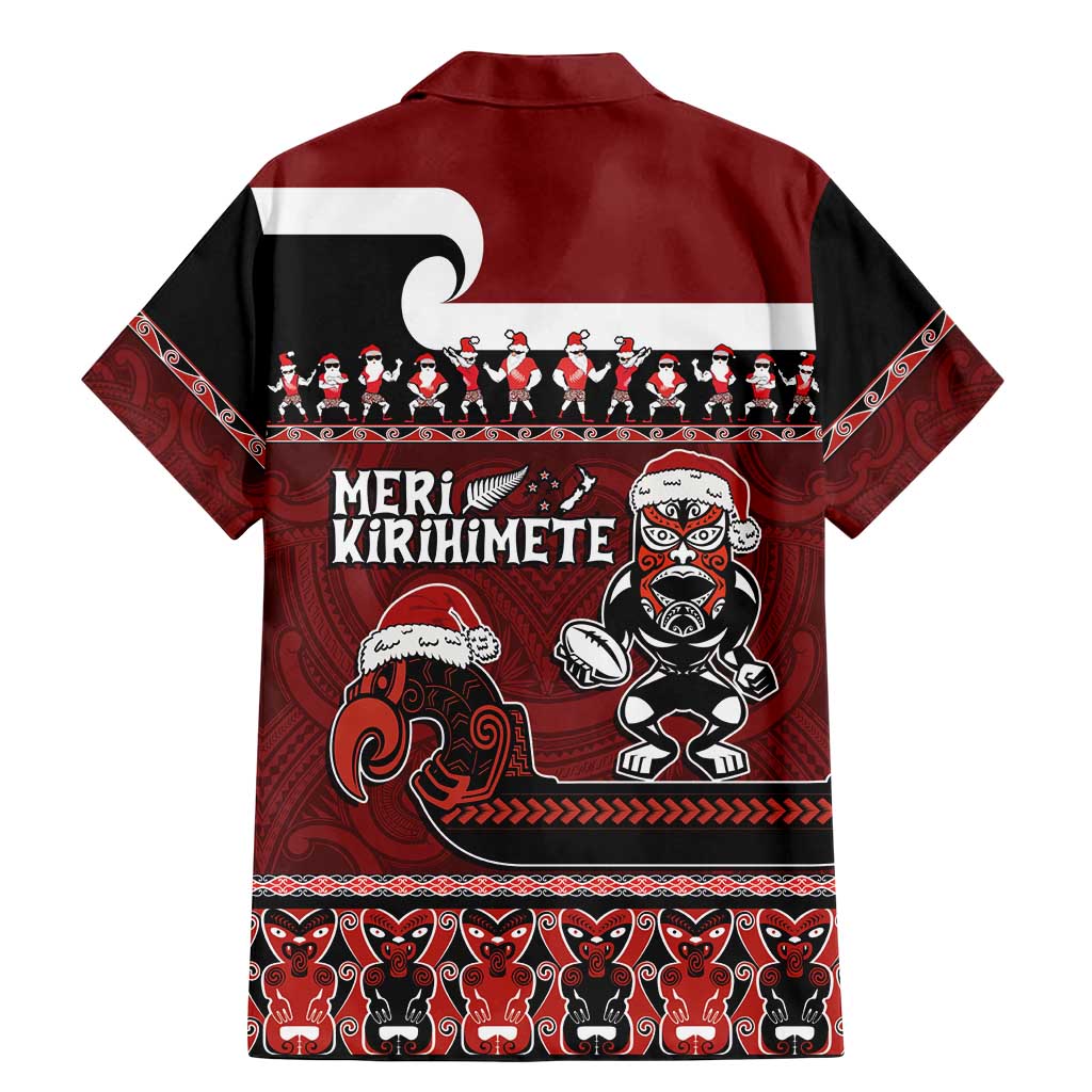 New Zealand Christmas Family Matching Mermaid Dress and Hawaiian Shirt Meri Kirihimete Aotearoa Warrior on Waka with Maori Art Tattoo LT03 - Polynesian Pride
