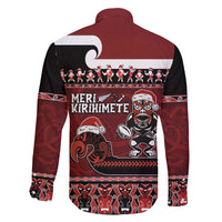 New Zealand Christmas Family Matching Short Sleeve Bodycon Dress and Hawaiian Shirt Meri Kirihimete Aotearoa Warrior on Waka with Maori Art Tattoo LT03 - Polynesian Pride