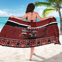 New Zealand Christmas Sarong Meri Kirihimete Aotearoa Warrior on Waka with Maori Art Tattoo LT03 - Polynesian Pride