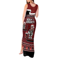 New Zealand Christmas Tank Maxi Dress Meri Kirihimete Aotearoa Warrior on Waka with Maori Art Tattoo LT03 - Polynesian Pride