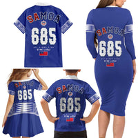 Toa Samoa Rugby Family Matching Long Sleeve Bodycon Dress and Hawaiian Shirt Six Eight Five to The World LT03 - Polynesian Pride